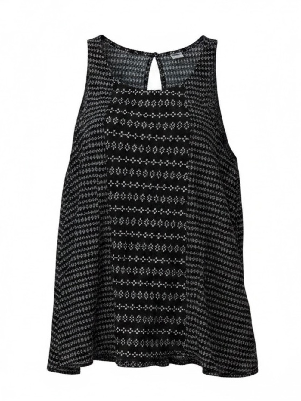 Old Navy Black and White Patterned Sleeveless Blouse